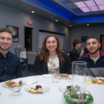 Three aviation students, who didn’t realize each other had signed up for the leadership series until their first boot camp class, enjoy the final festivities. From left: Brent H. Thomson, Kate M. Ruggiero and Kerelos M. Bekhit.