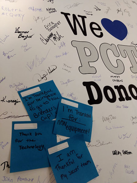 Students' gratitude is writ large in "thank you" messages to donors.