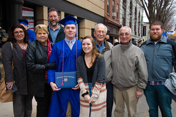 Goodharts in good spirits! Connor T. Goodhart, of Chambersburg, celebrates with his family, including his brother Logan B. (far right), who graduated in May from manufacturing engineering technology.  