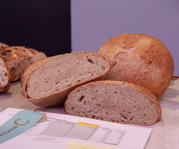 A garlic and rosemary rye loaf, the original formula of Kobi A. Shannon, of Lewistown, receives honorable mention.