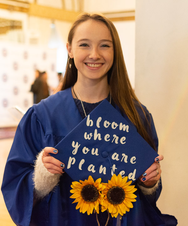 Amanda N. Suda shares an appropriate message as she earns an associate degree in landscape/horticulture technology: plant production emphasis ...