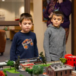 Cousins Booker (left) and Maverick enjoy their trackside vantage ...