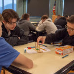 Students from South Williamsport Junior/Senior High School use a “Tower of Hanoi” to learn the foundations of computational thinking – which requires no computer.