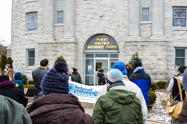 The Peace Walk began and ended at First United Methodist Church, where a musical celebration honored James, a Beloved Community Council board member who died in late May.