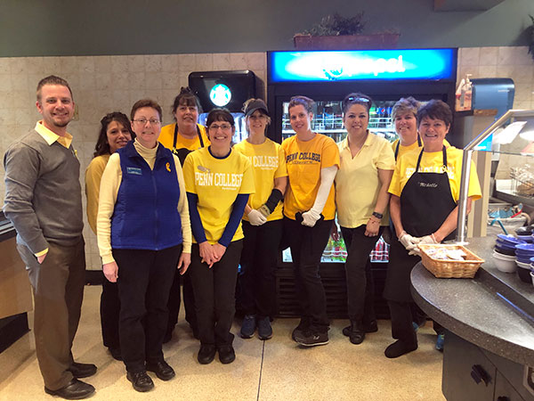 Support from Dining Services staff was very much in evidence at campus dining units, including the KDR team.