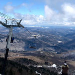 The lift ride provides a breathtaking view of scenic surroundings.