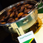 The Jamaican flag adorns a bowl of fried plantains, adding Caribbean flair to the bill of fare.