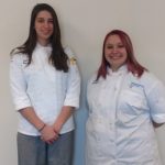 Becker (left) and Meszaros, students in Chef Michael J. Ditchfield's catering class, were instrumental in the dinner planning. (Photo by Trisha M. Temple, coordinator of student activities-programming)