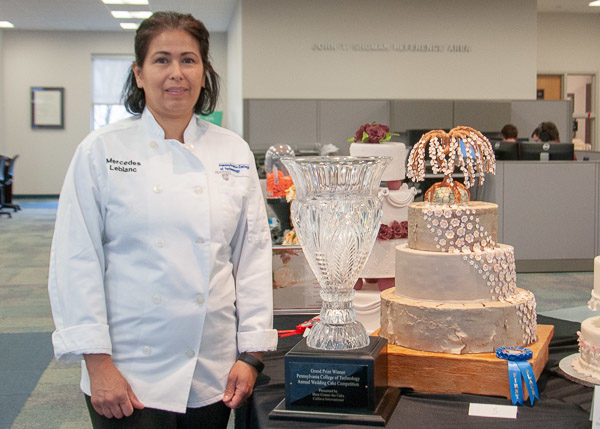 Judges for Pennsylvania College of Technology’s annual wedding cake competition awarded first place to Aurora Mercedes LeBlanc, of Williamsport.