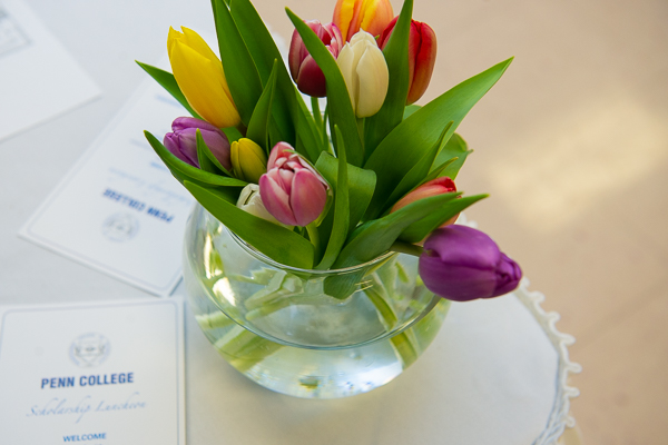 Colorful tulips bring a touch of spring to the special event. 