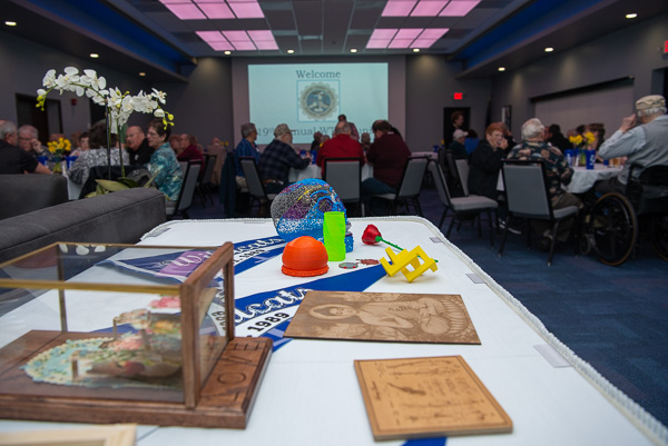 A display of items from the makerspace