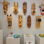 Skilled creations from wooded masks to ceramic “food” on plates