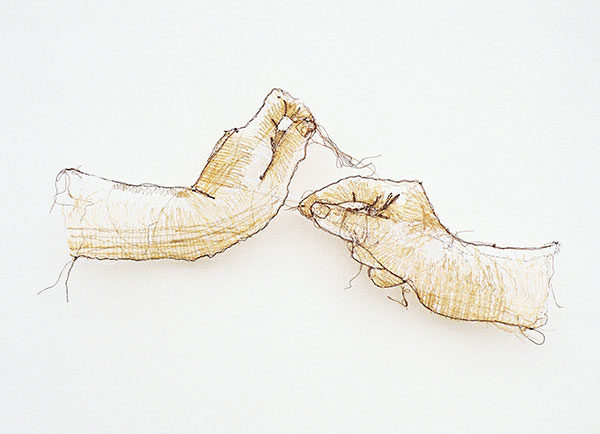The Helping Hands/Healing Hands Art Challenge invites K-12 students to create artwork using the theme of hands. Embroidery artist Amanda McCavour’s “Hands” has previously been displayed in The Gallery at Penn College.