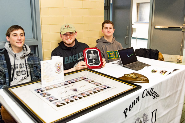 Sigma Pi brothers. part of the college's vibrant Greek Life system, are (from left): Dane S. Druckenmiller, Michael J. Siopa Jr. and Joseph V. Gullace
