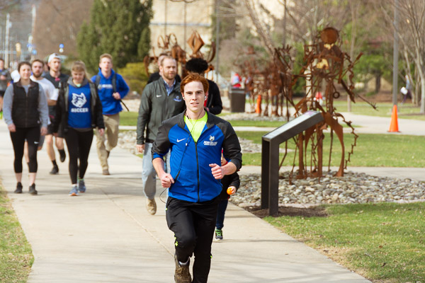 Christopher D. Hogan, of Halifax, a member of the Wildcat cross-country team, sets the pace.