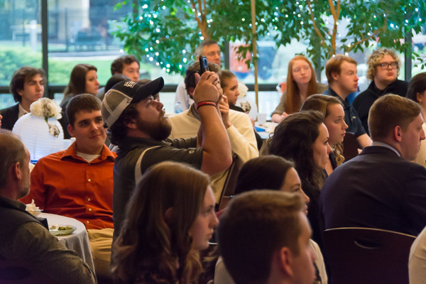 Capturing just one of the night's photoworthy moments