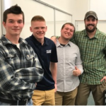 First-year surveying technology majors (from left): Brayden M. Ross, of Williamsport; Bret A. Yetter, of Liverpool; Zane G. Dutton, of Blanchard; and Andrew C. Hamilton, of Meadville