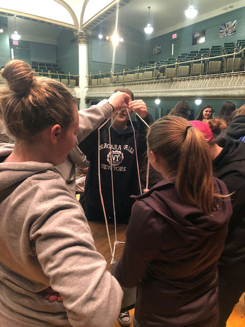 A 10-minute icebreaker activity required teams to work collaboratively (but with separate tasks) to build the highest tower possible from drinking straws and tape.