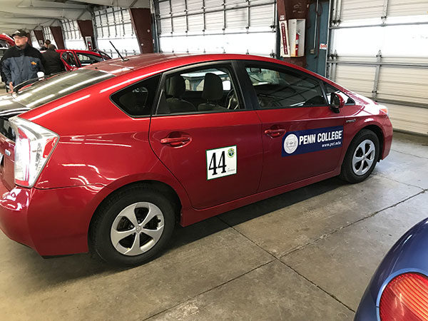 Penn College's Toyota Prius was among the competitive vehicles in the Green Grand Prix.