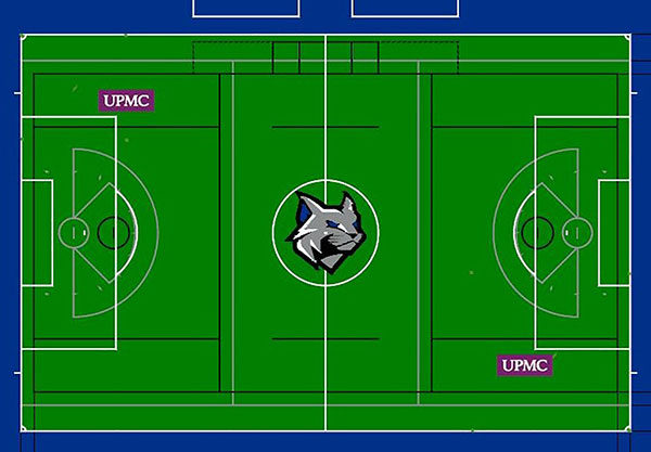A rendering shows UPMC Field, currently under construction at Pennsylvania College of Technology. The artificial-turf field, adjacent to the Field House, is expected to be completed in time for the start of the Fall 2019 Wildcat Athletics schedule.