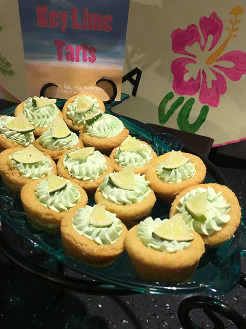 Key lime tarts add a tropical touch.