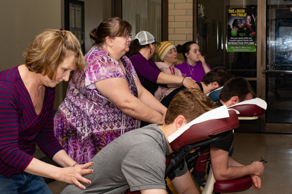 ... as were the perennially popular free massages.