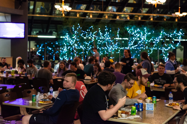 Night lights add to the electricity in the air.