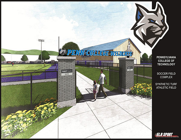 A new entrance gate – bearing the name of longtime Penn College supporter M&T Bank – will soon be erected at the college’s athletic complex.