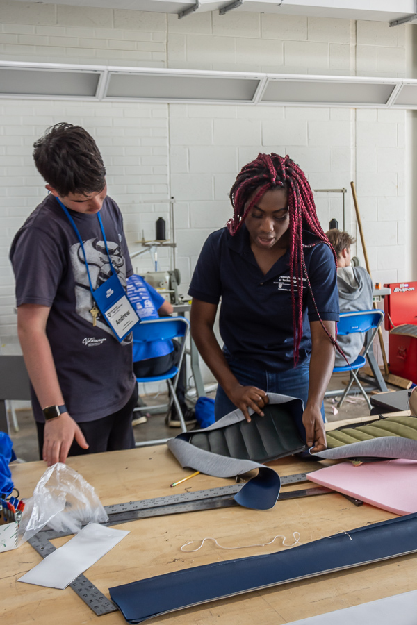 Vanessa Mathurin, collision repair toolroom attendant and college alumna, shares her specialized upholstery skills.