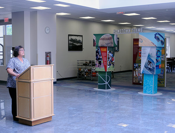 Janice L. Ogurcak, director of public programming and outreach for the World of Little League, invites guests to the museum in South Williamsport and thanks the broader community for sharing cherished items for the public's enjoyment.