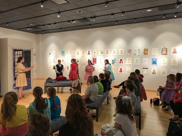 Creative Art Camp kids attend one of “The Hundred Dresses” performances by Studio 570 in The Gallery at Penn College. (Photo by Penny Griffin Lutz, gallery director)