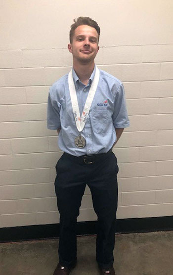 Connor V. Peechatka, of Saylorsburg, earned a silver medal at SkillsUSA nationals in Louisville, Ky.