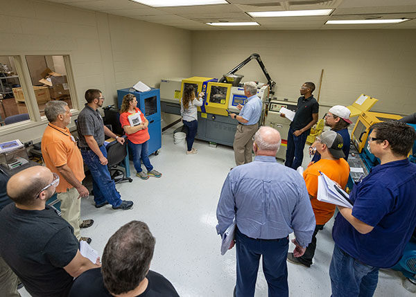 Plastics professionals from seven states and Puerto Rico participated in a recent Injection Molding Processing Workshop offered by the Plastics Innovation & Resource Center at Pennsylvania College of Technology.