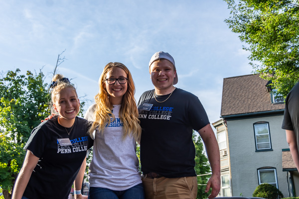 ... and in these learned faces of the imminent future! From left are Jordyn M. Kahler, of York; Emily K. Conklin, of Port Allegany; and Timothy E. Singer, of Rimersburg.