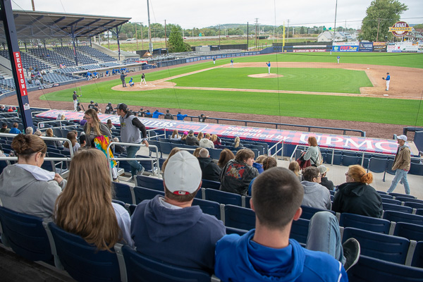 Despite cloudy skies and an October chill, fans were happy to support the baseball team and enjoy the beauty of the BB&T Ballpark at Historic Bowman Field. 