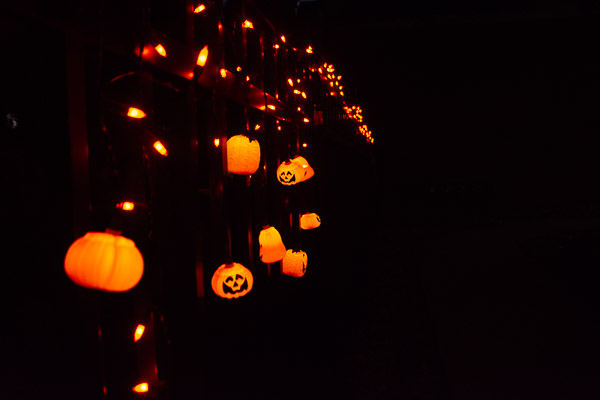 Pumpkins light the way.