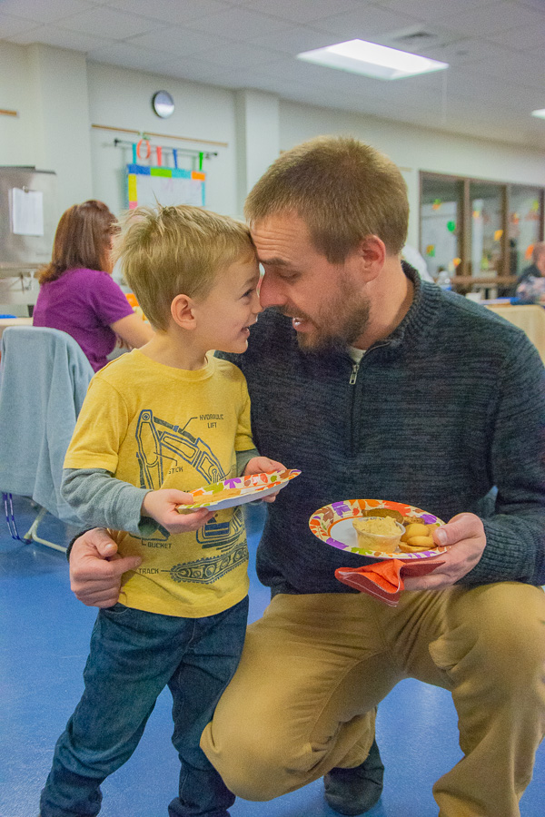 Web developer Michael Richards and son adorably see eye-to-eye over CLC cuisine.