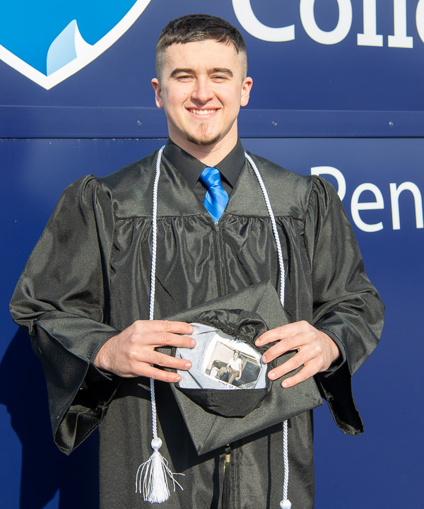 Stephen J. Kreitzer, who earned a welding and fabrication engineering technology degree, had a beloved relative on his mind: He graduated with his late grandfather’s photo inside his cap.