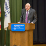 Boone addresses an ACC audience early in the Fall 2018 semester.