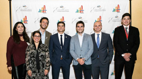 Penn College's Joseph F. DiBucci (back row, second from left) joins other American Concrete Institute honorees at the organization's annual convention in Cincinnati. In the front row is Tricia G. Ladely, assistant director of the ACI Foundation. (Photo provided)