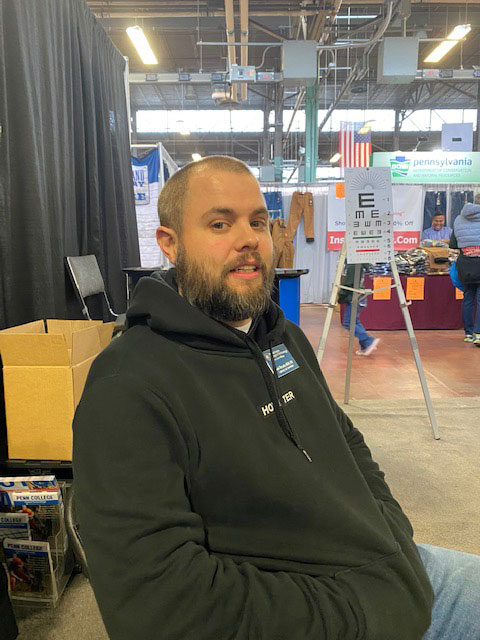 Joel Brooks, learning laboratory coordinator for nursing education, was among the accommodating School of Nursing & Health Sciences personnel at the Farm Show on Jan. 7.