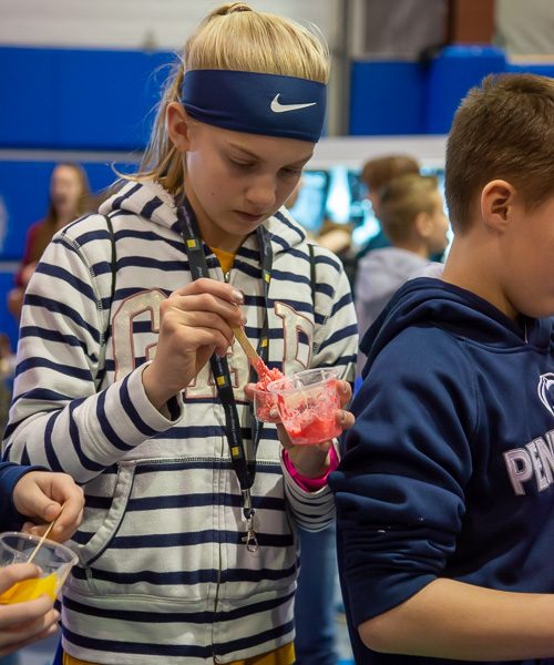 Glue, food coloring, corn starch and borax are the ingredients used in the creation of “bouncy balls” at a project sponsored by St. John Neumann Regional Academy.