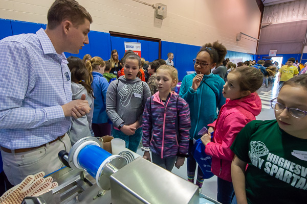 Brennan B. Wodrig, program manager for the college’s Plastics Innovation & Resource Center, fields questions for the industry's potential future.