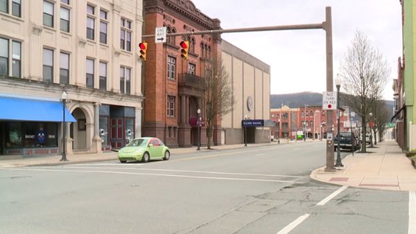 WNEP's story included this view from the northwest corner of West Fourth and Market streets in downtown Williamsport.