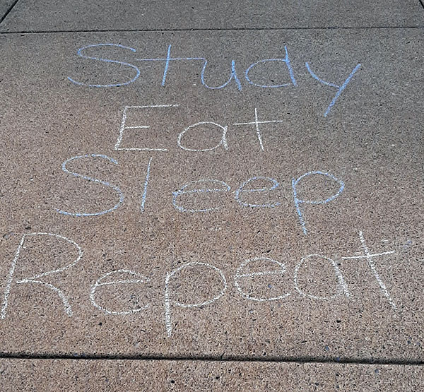 Chalk it up to wisdom! Student leaders shared sidewalk messages across campus as the semester got underway.