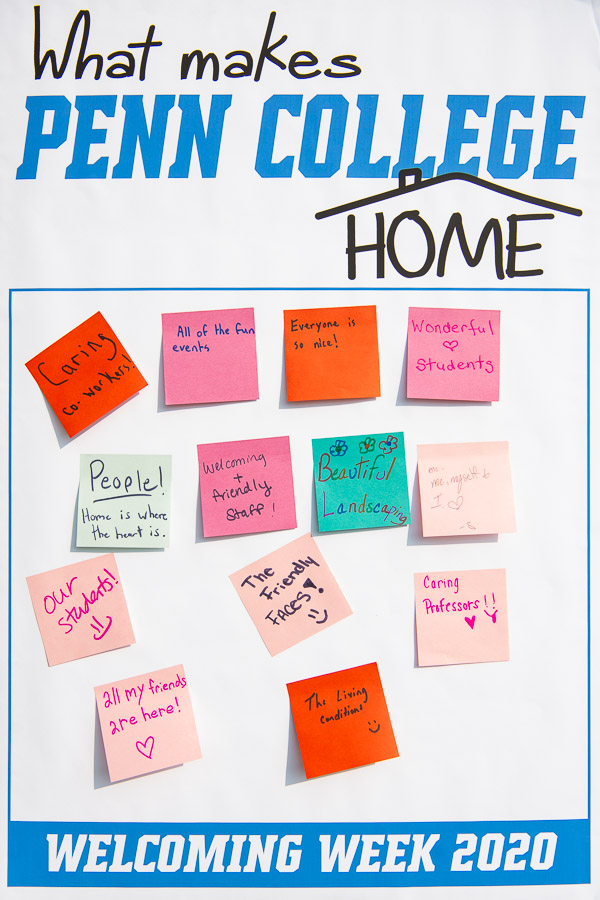 The poster board fills up with reasons to appreciate this Penn College home. 