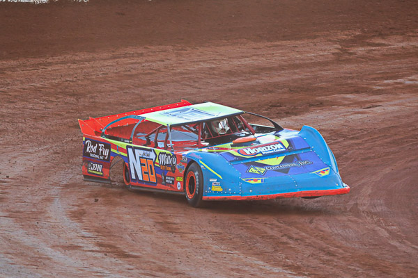 Lusk drives a dirt late model cart in the U.S.