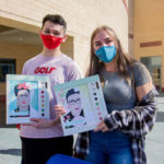 On hand for the commemorative celebration are Kaylee A. Smith, of East Stroudsburg, enrolled in graphic design, and friend Devin Macalalad.