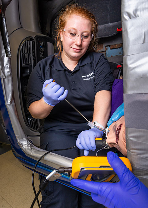Pennsylvania College of Technology’s paramedic program has added a bachelor’s degree option. In addition to preparing students to become registered paramedics, the Bachelor of Science in health science: prehospital medicine concentration prepares graduates for administrative and teaching positions in the paramedic profession and foundational coursework for entry into many graduate-level programs. 