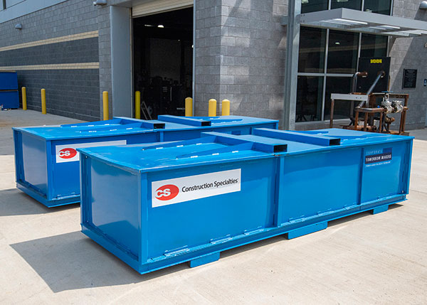 Student-constructed welding bins are helping to facilitate a material-exchange agreement between Pennsylvania College of Technology’s welding program and corporate partner Construction Specialties.